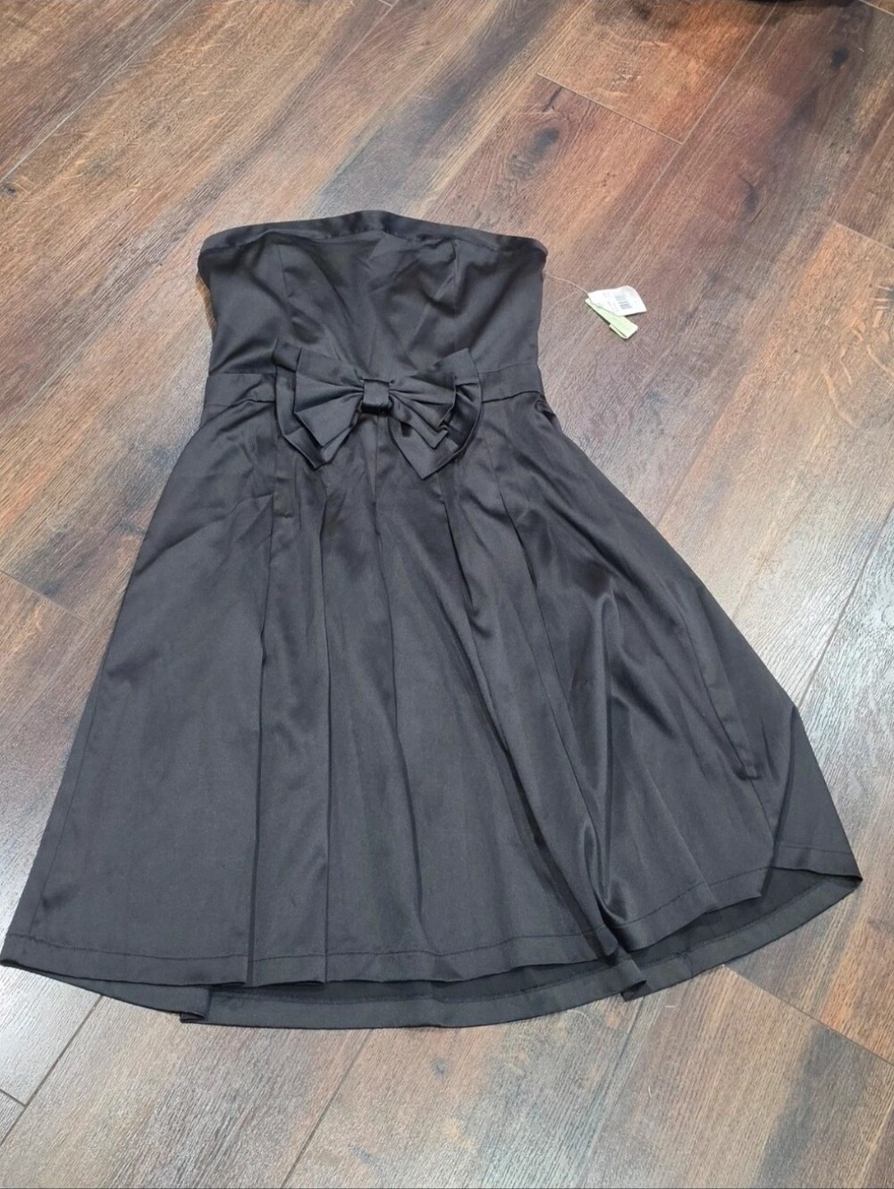 Johnny M Strapless Black Bow Fit & Flare Dress